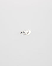 Load image into Gallery viewer, PIERCED HEART SIGNET RING — POLISHED SILVER
